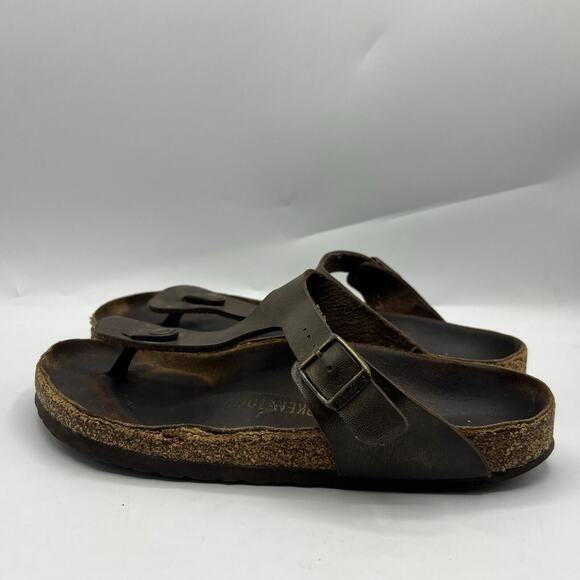 BIrkenstock Gizeh Birko Sandals Womens 8 Flor Flip Flop Brown Size 39 Germany - Picture 4 of 12